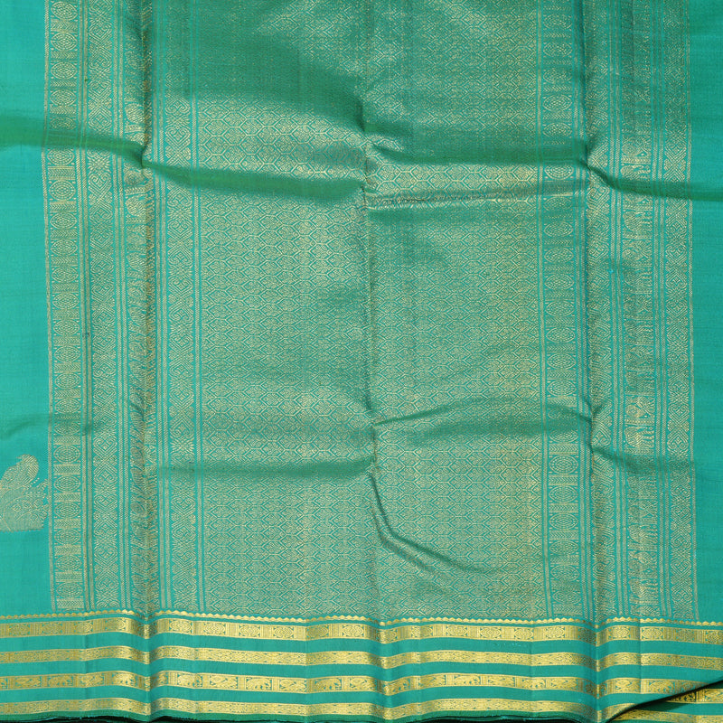 Hayagrivas Handloom Teal Kanjivaram Silk Saree KBF235E2-1
