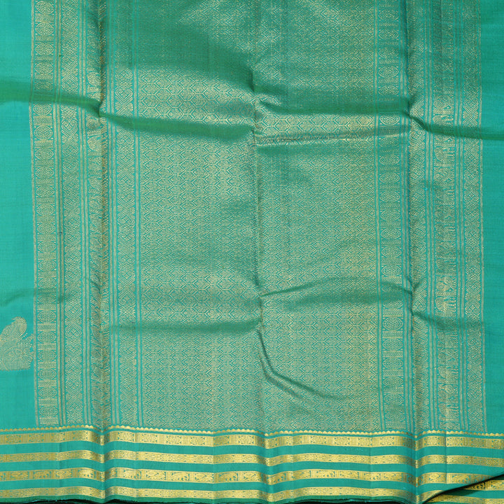 Hayagrivas Handloom Teal Kanjivaram Silk Saree KBF235E2-1