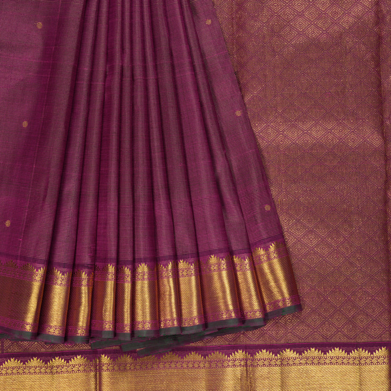 Hayagrivas Handloom Purple Kanjivaram Silk Saree KBF236E2-1