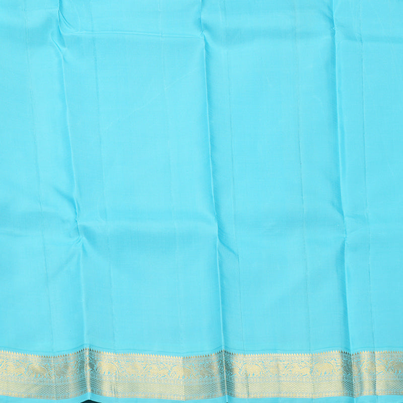 Hayagrivas Handloom MS Blue Kanjivaram Silk Saree with Sky Blue Border KBF237E1-1
