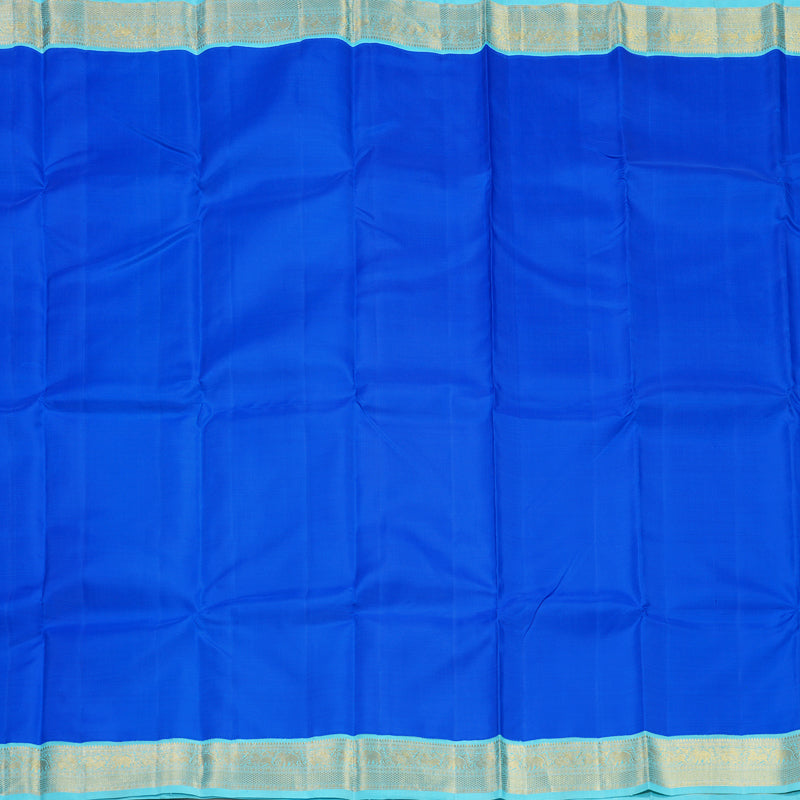 Hayagrivas Handloom MS Blue Kanjivaram Silk Saree with Sky Blue Border KBF237E1-1