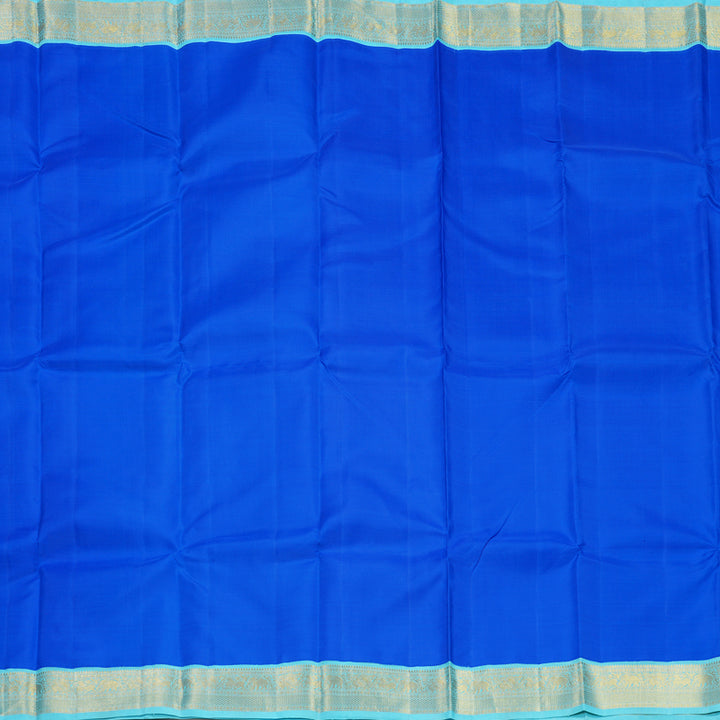 Hayagrivas Handloom MS Blue Kanjivaram Silk Saree with Sky Blue Border KBF237E1-1