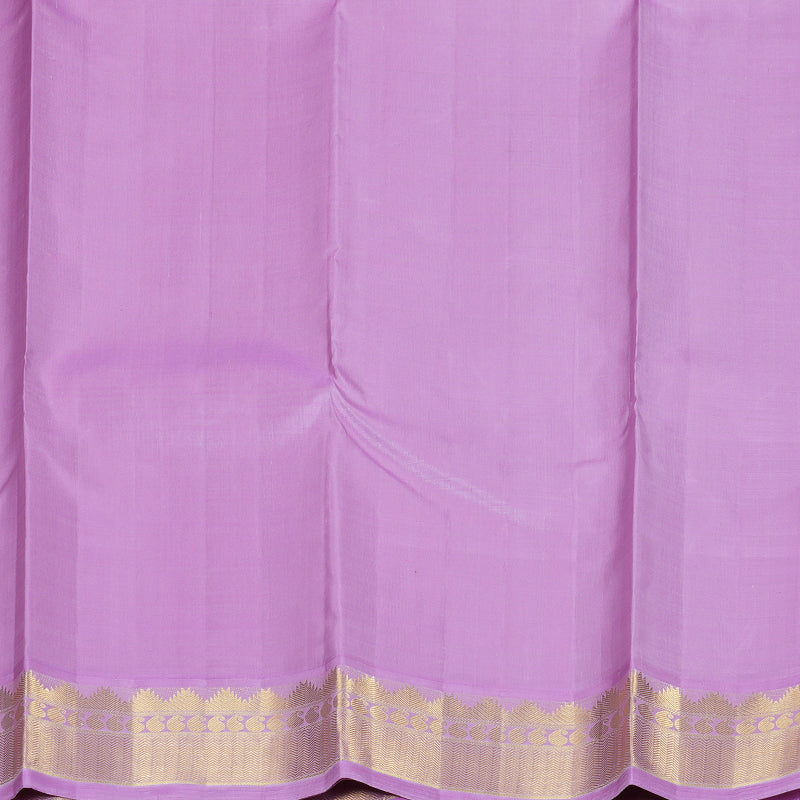 Hayagrivas Handloom Red Kanjivaram Silk Saree with Lavender Border KBF239E3-1