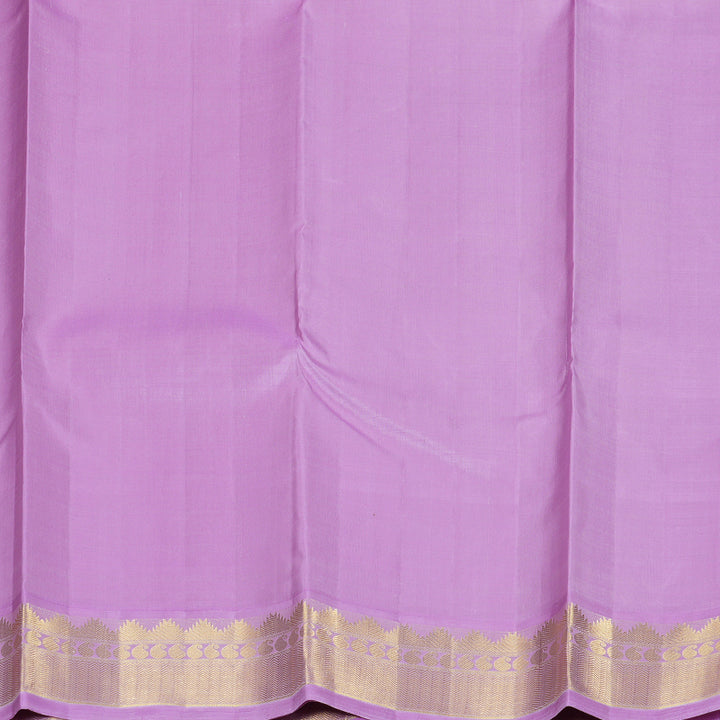 Hayagrivas Handloom Red Kanjivaram Silk Saree with Lavender Border KBF239E3-1