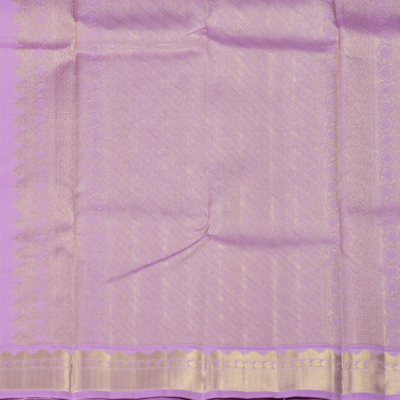 Hayagrivas Handloom Red Kanjivaram Silk Saree with Lavender Border KBF239E3-1