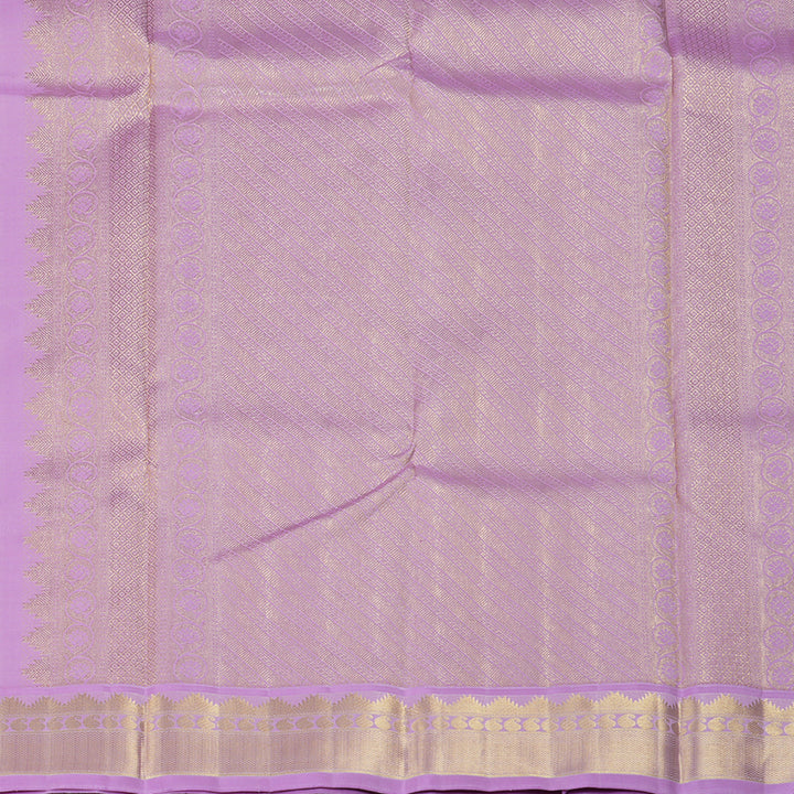 Hayagrivas Handloom Red Kanjivaram Silk Saree with Lavender Border KBF239E3-1