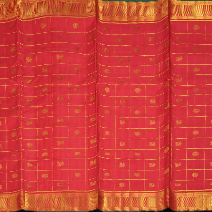 Hayagrivas Handloom Red Ten Yards Silk Saree KBF242E1-1