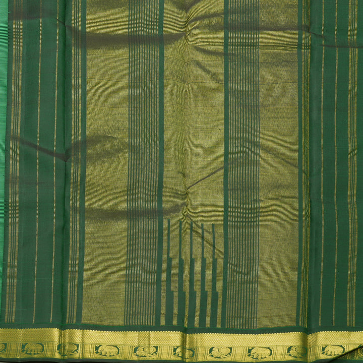 Hayagrivas Handloom Aqua Green Kanjivaram Silk Saree with Karum Pachai Border KBF243E1-1