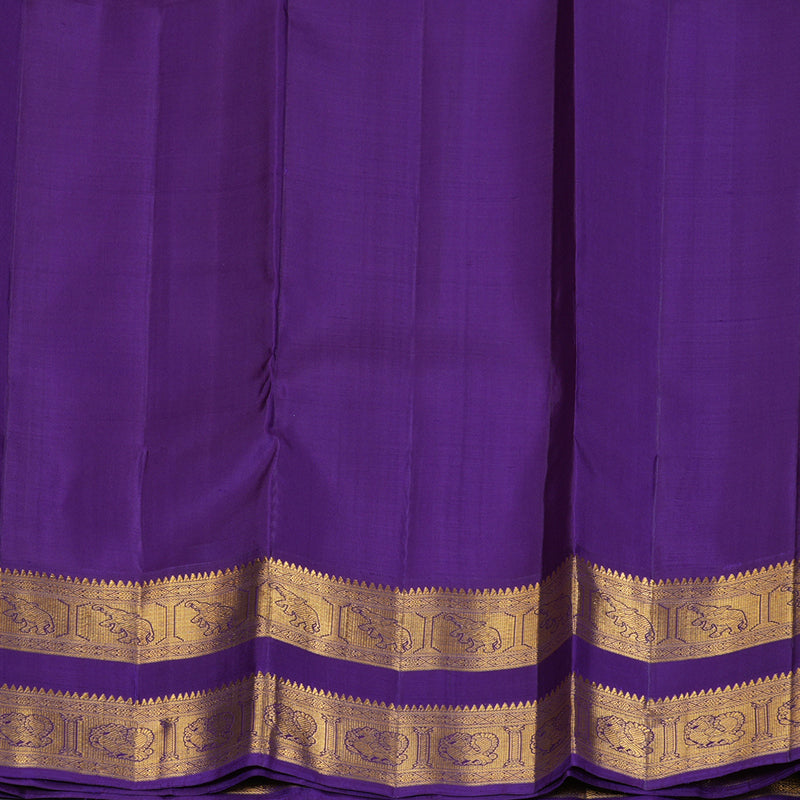 Hayagrivas Handloom Mild Onion Pink Kanjivaram Silk Saree with Purple Border KBF244E1-1
