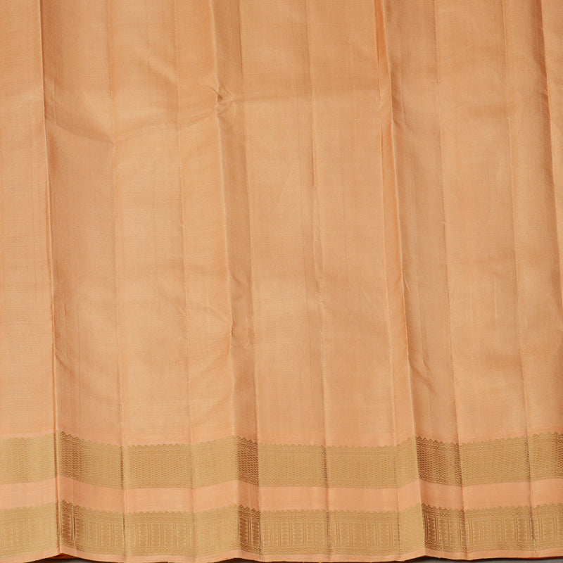 Hayagrivas Handloom Sage Green Kanjivaram Silk Saree with Peach Border KBF244E1-2