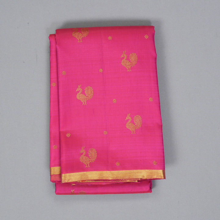 Hayagrivas Handloom Rani Pink Kanjivaram Silk Saree KBF245E1-1