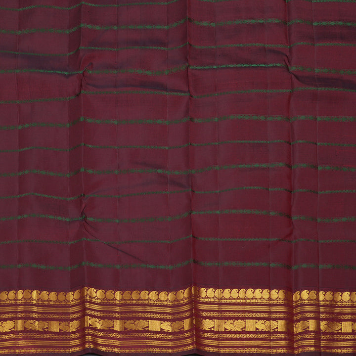 Hayagrivas Handloom Sandal Kanjivaram Silk Saree with Ganga Jamuna Border KBF245E13-1