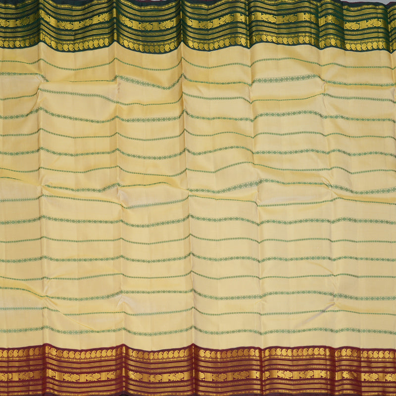 Hayagrivas Handloom Sandal Kanjivaram Silk Saree with Ganga Jamuna Border KBF245E13-1