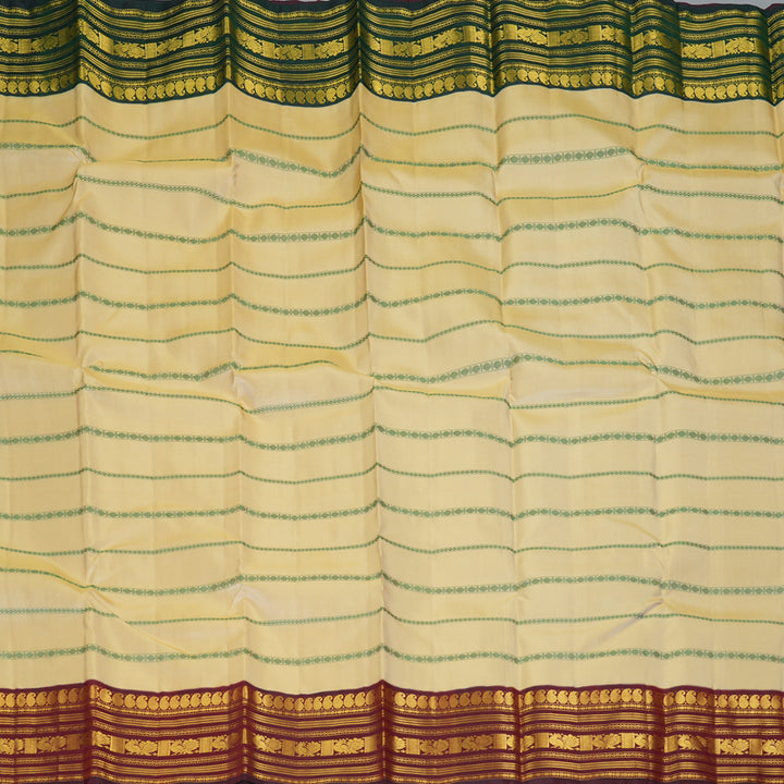 Hayagrivas Handloom Sandal Kanjivaram Silk Saree with Ganga Jamuna Border KBF245E13-1