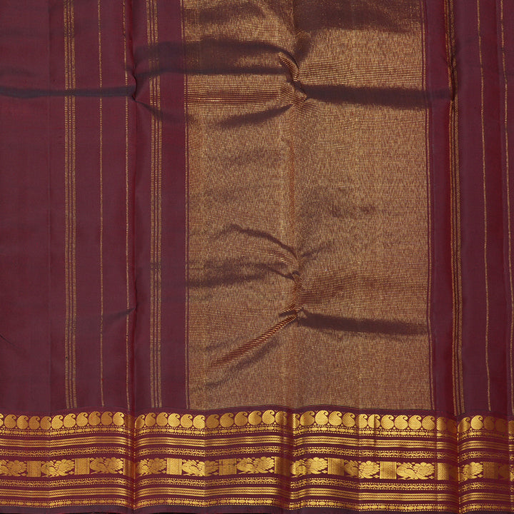 Hayagrivas Handloom Sandal Kanjivaram Silk Saree with Ganga Jamuna Border KBF245E13-1