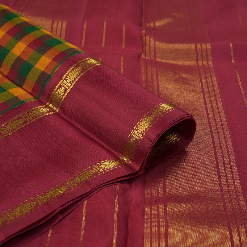 Hayagrivas Handloom Multicolour Checks Kanjivaram Silk Saree KBF245E17-1