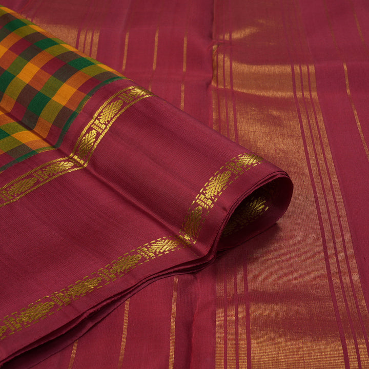 Hayagrivas Handloom Multicolour Checks Kanjivaram Silk Saree KBF245E17-1