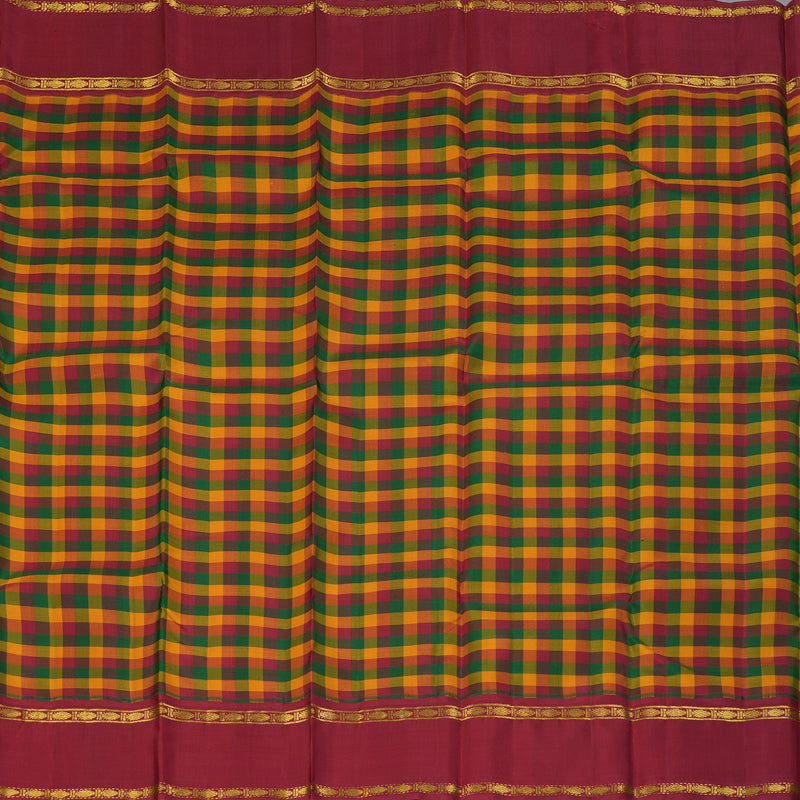 Hayagrivas Handloom Multicolour Checks Kanjivaram Silk Saree KBF245E17-1