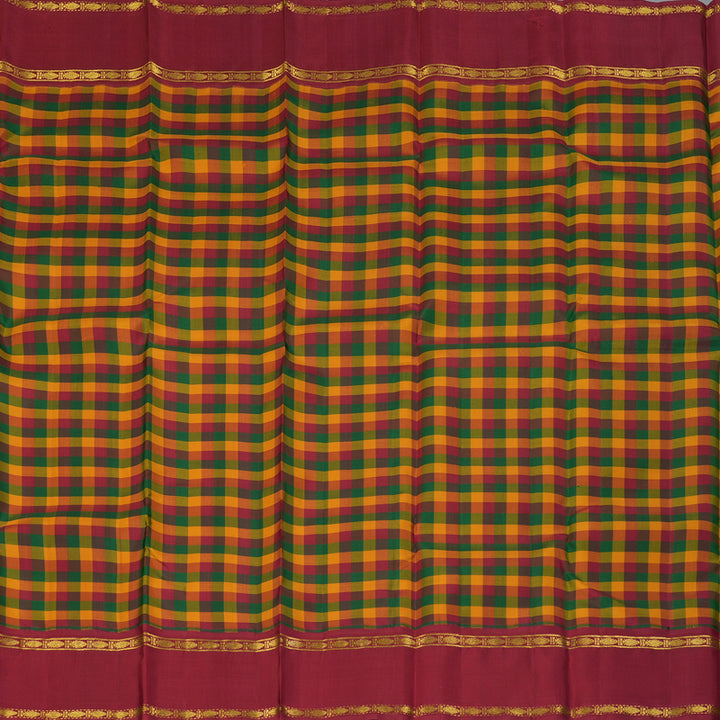 Hayagrivas Handloom Multicolour Checks Kanjivaram Silk Saree KBF245E17-1