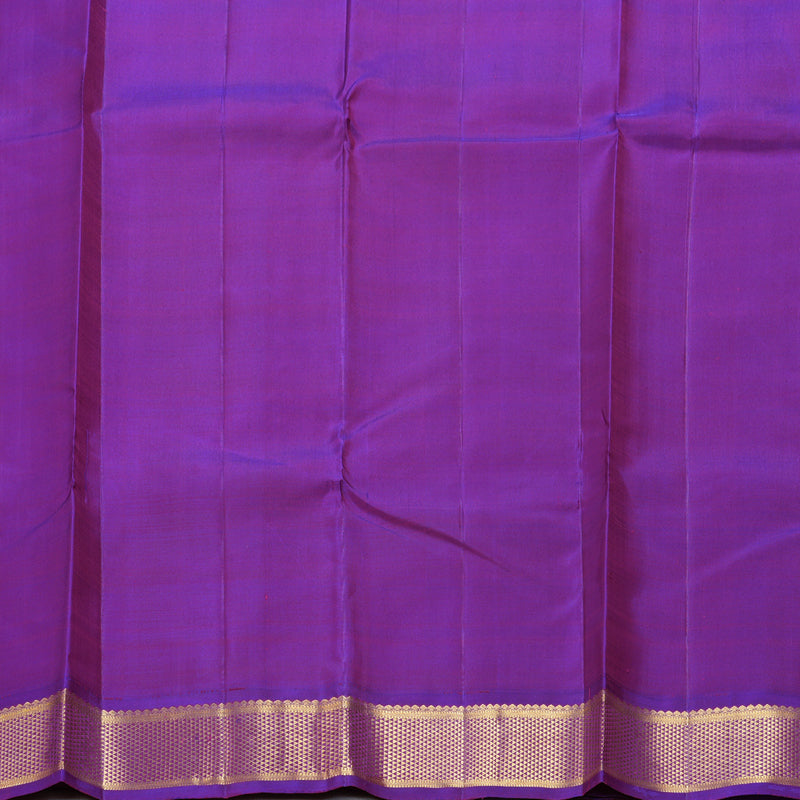 Hayagrivas Handloom Mustard Yellow Kanjivaram Silk Saree with Purple Border KBF246E1-3