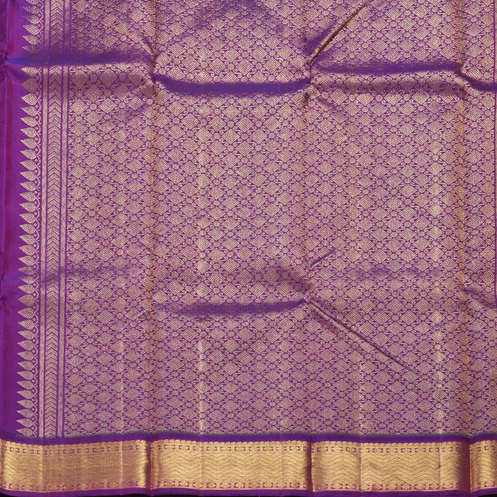 Hayagrivas Handloom Fluorescent Green Kanjivaram Silk Saree with Purple Border KBF246E1-8