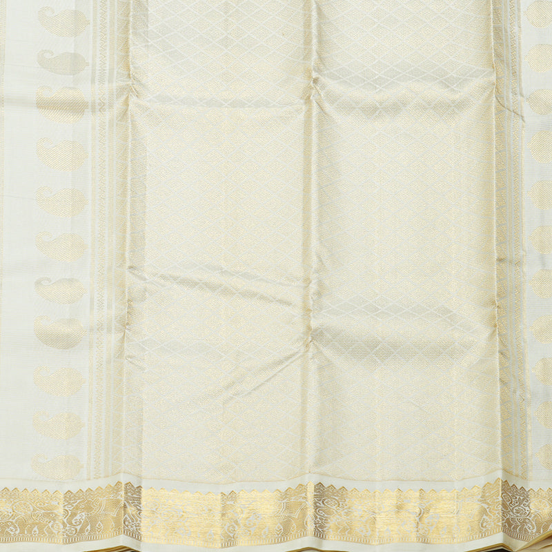 Hayagrivas Handloom Wine Purple Kanjivaram Silk Saree with Half-White Border KBF246E2-10