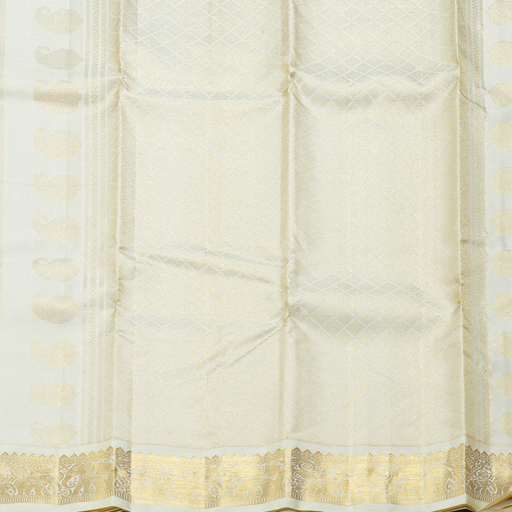 Hayagrivas Handloom Wine Purple Kanjivaram Silk Saree with Half-White Border KBF246E2-10
