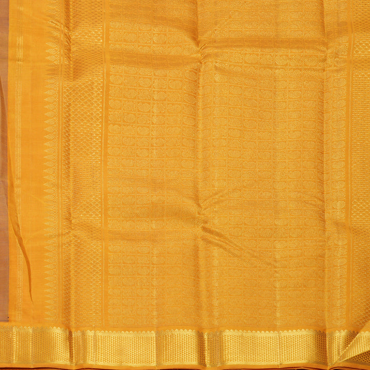 Hayagrivas Handloom Navy Blue Kanjivaram Silk Saree with Mustard Yellow Border KBF246E2-3