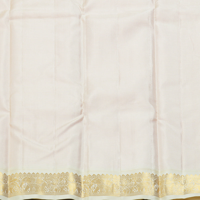 Hayagrivas Handloom Orangish-Pink Kanjivaram Silk Saree with Half-White Border KBF246E2-8