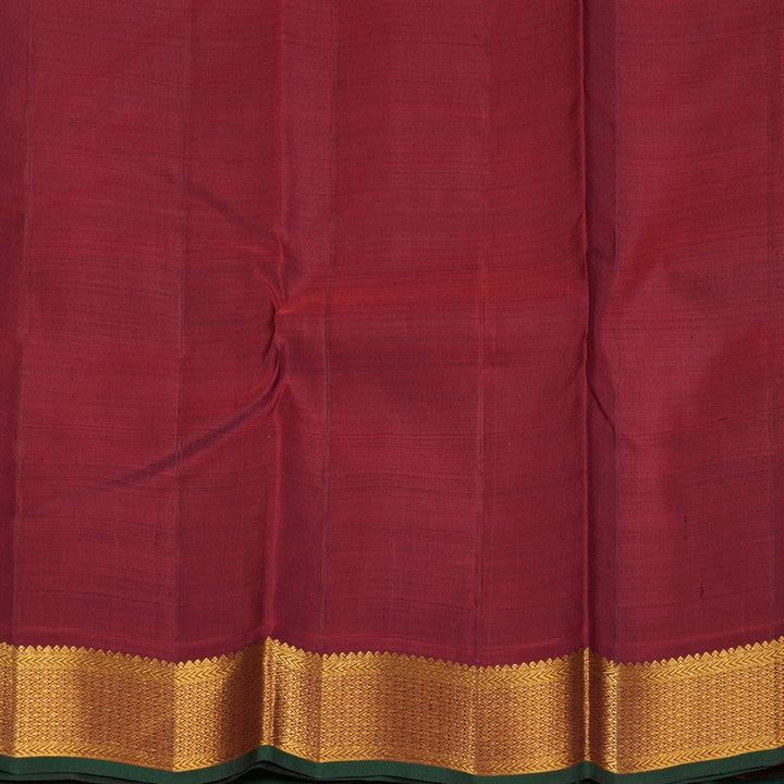 Hayagrivas Handloom Nagapazham Kanjivaram Silk Saree with Maroon Border KBF246E4-3