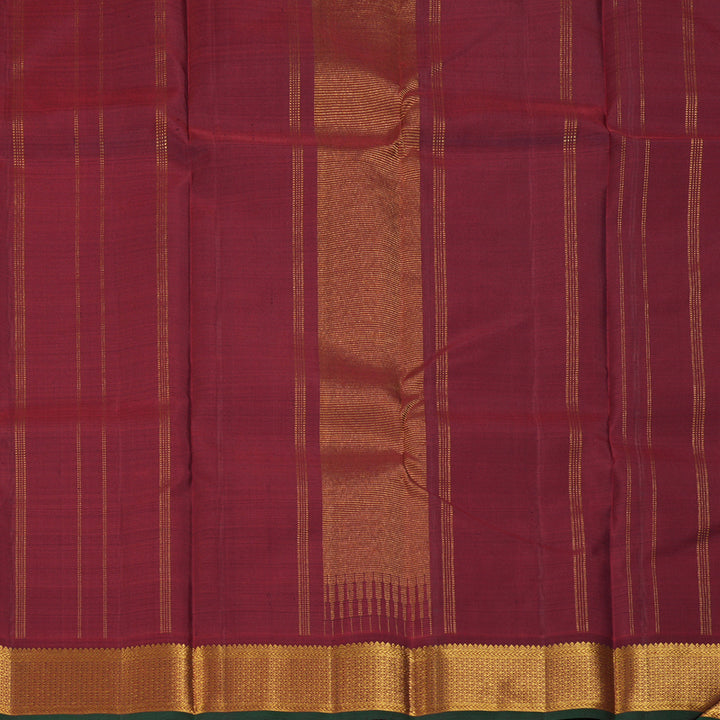Hayagrivas Handloom Nagapazham Kanjivaram Silk Saree with Maroon Border KBF246E4-3