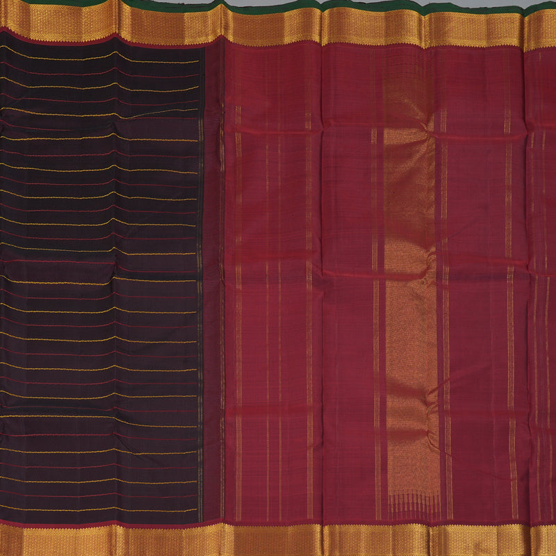Hayagrivas Handloom Nagapazham Kanjivaram Silk Saree with Maroon Border KBF246E4-3