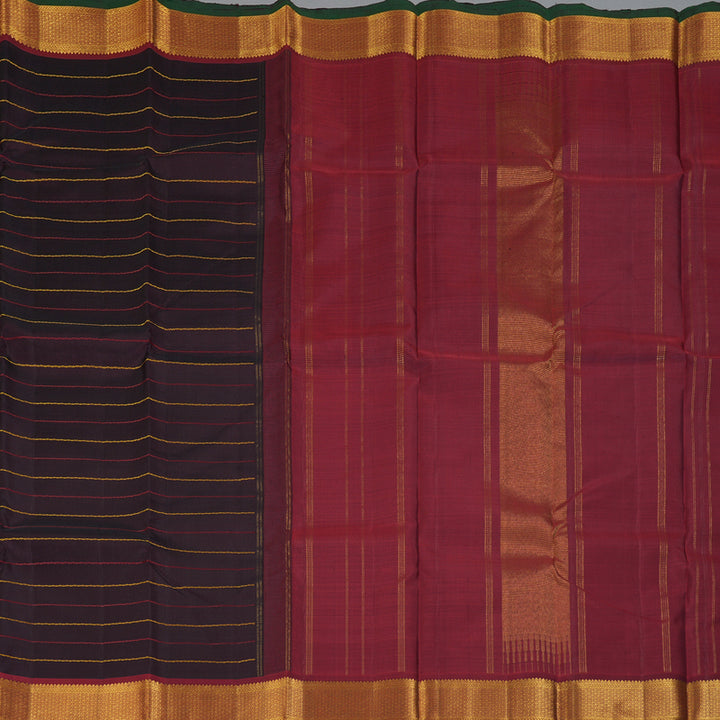Hayagrivas Handloom Nagapazham Kanjivaram Silk Saree with Maroon Border KBF246E4-3