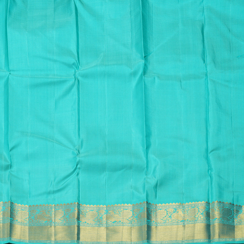 Hayagrivas Handloom Purple Kanjivaram Silk Saree with Sea Green Border KBF246E6-2