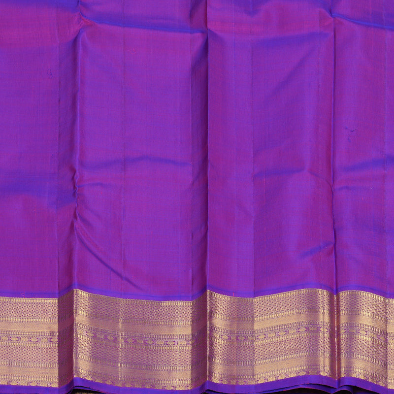 Hayagrivas Handloom Powder Green Kanjivaram Silk Saree with Purple Border KBF248E13-3