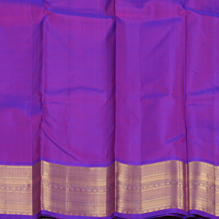 Hayagrivas Handloom Powder Green Kanjivaram Silk Saree with Purple Border KBF248E13-3