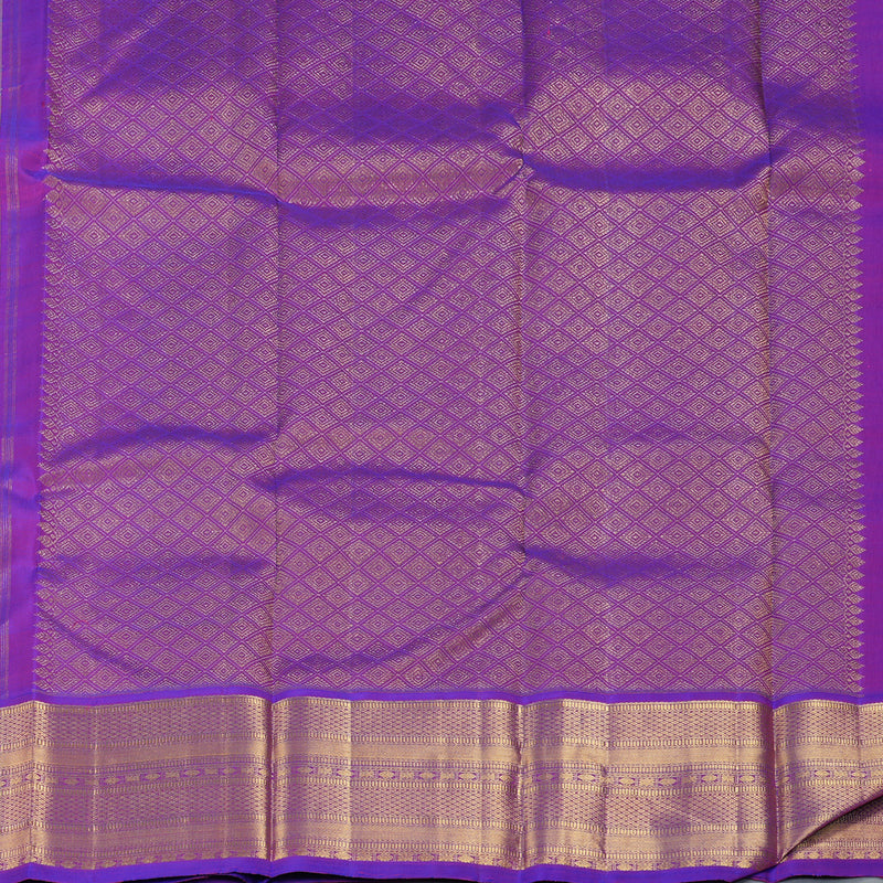Hayagrivas Handloom Powder Green Kanjivaram Silk Saree with Purple Border KBF248E13-3