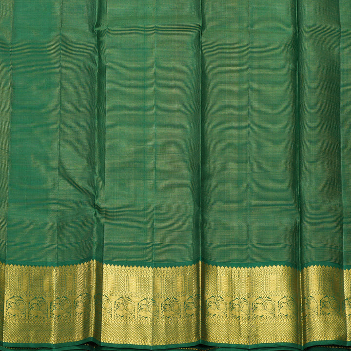Hayagrivas Handloom Rose Pink Kanjivaram Silk Saree with Dark Green Border KBF248E14-1