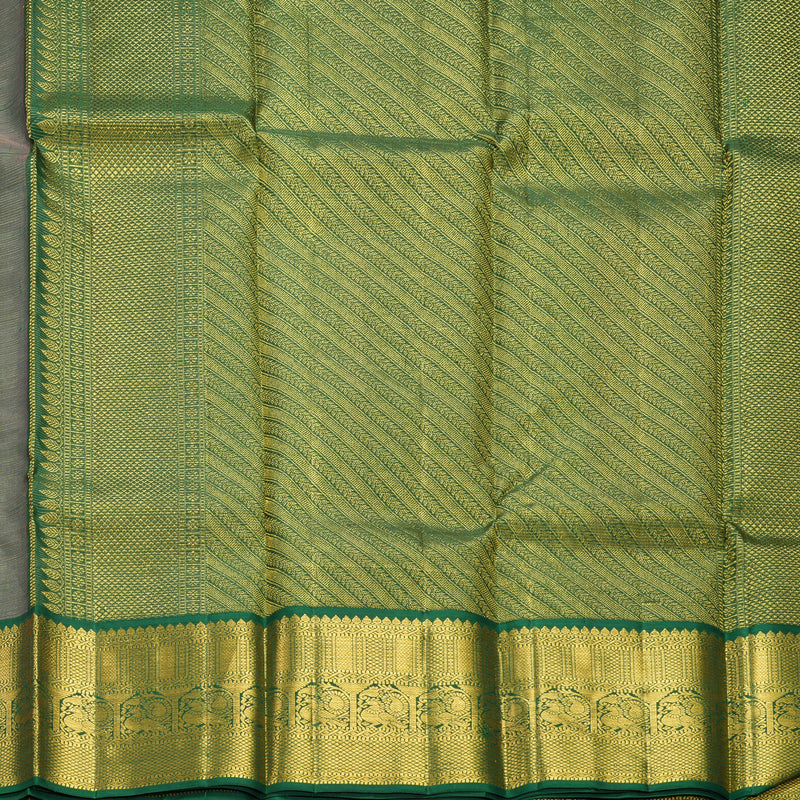 Hayagrivas Handloom Rose Pink Kanjivaram Silk Saree with Dark Green Border KBF248E14-1