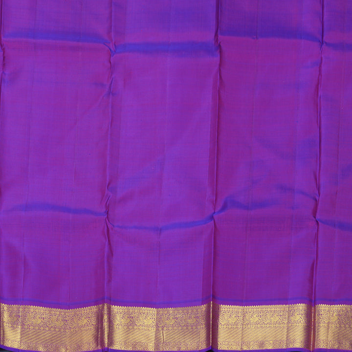 Hayagrivas Handloom Sky Blue Kanjivaram Silk Saree with Purple Border KBF248E7-1