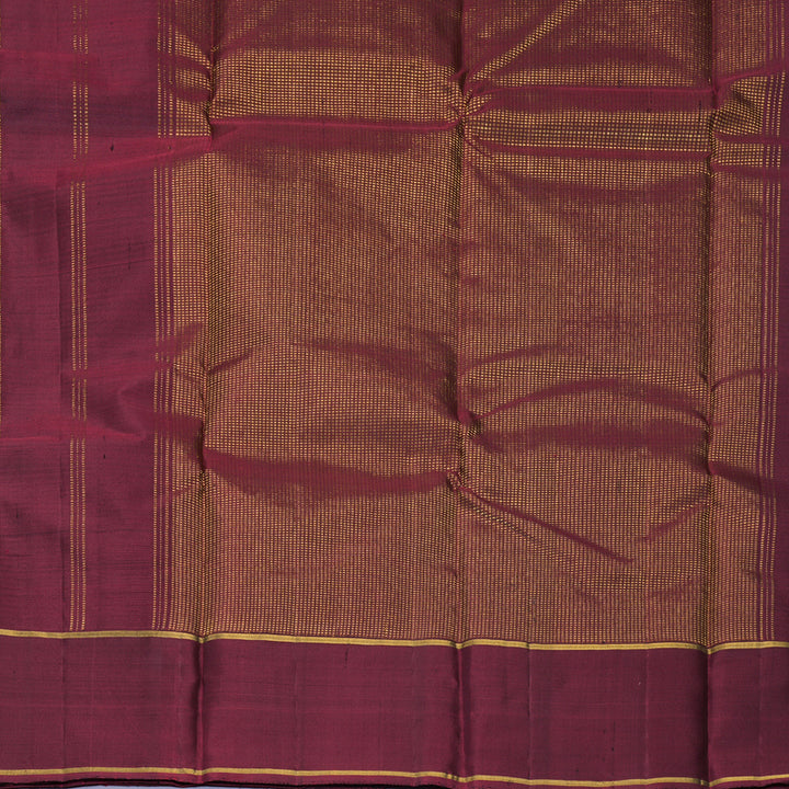 Hayagrivas Handloom Black &amp; Grey Stripes Kanjivaram Silk Saree with Wine Maroon Border KBF249E1-1