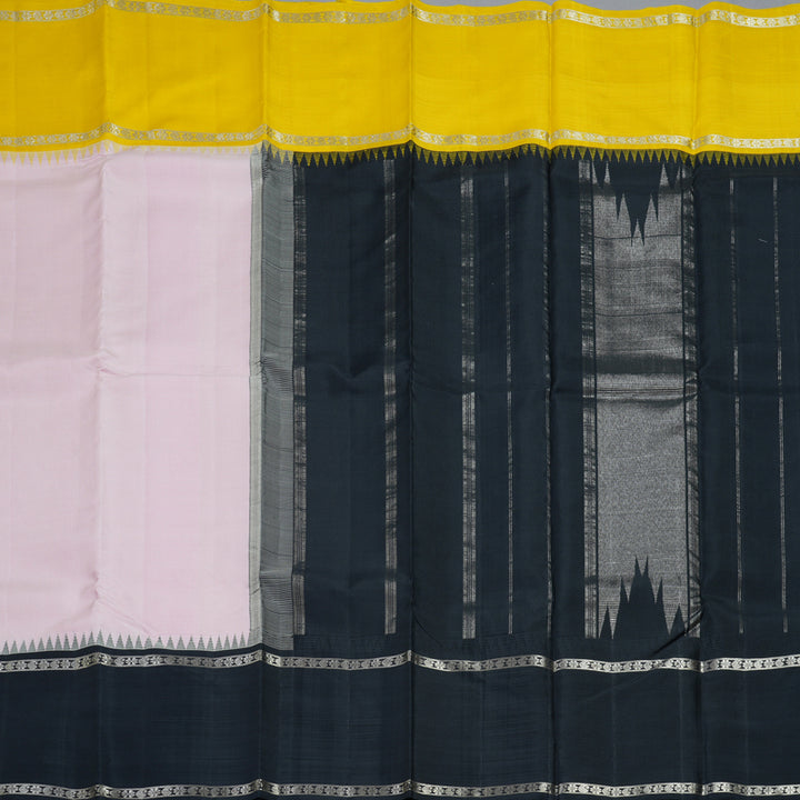 Hayagrivas Handloom Baby Pink Kanjivaram Silk Saree with Ganga Jamuna Border KBF249E11-1