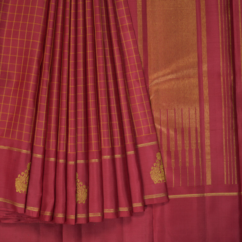 Hayagrivas Handloom Maroon Kanjivaram Silk Saree KBF249E2-1