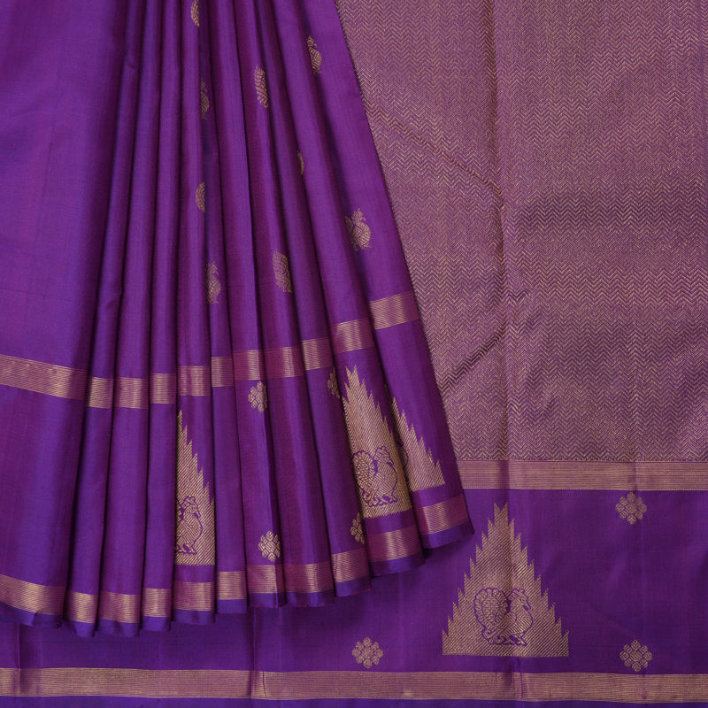 Hayagrivas Handloom Purple Kanjivaram Silk Saree KBF249E7-1