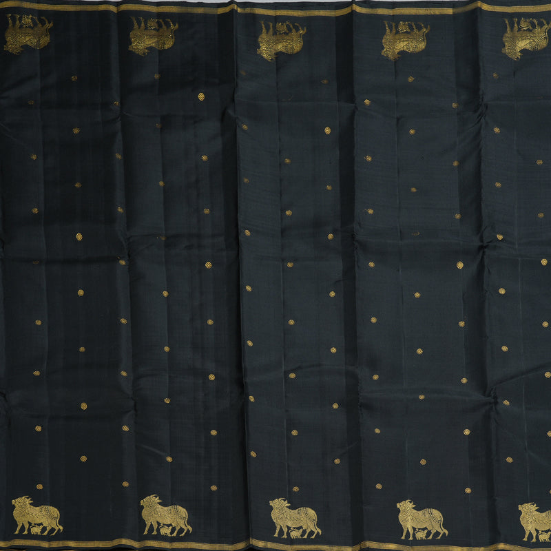 Hayagrivas Handloom Black Kanjivaram Silk Saree KBF249E7-2
