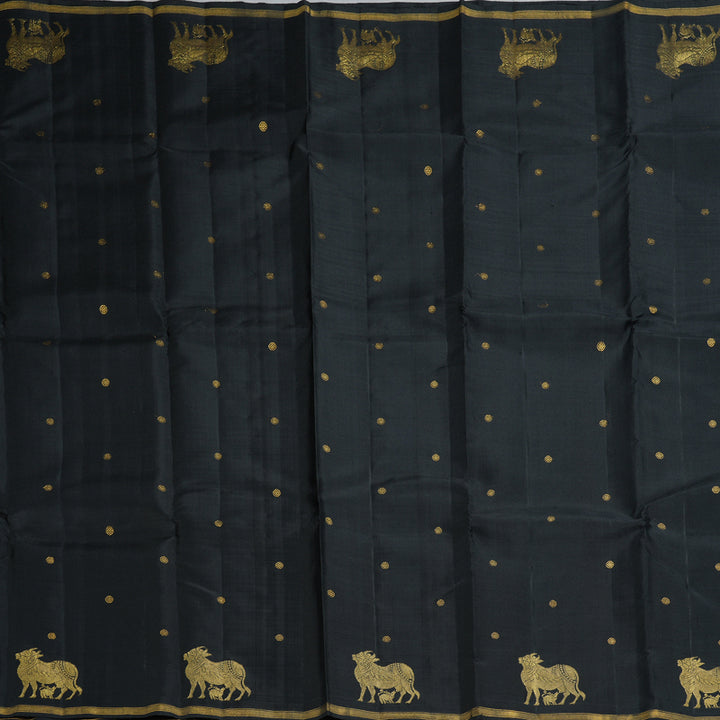 Hayagrivas Handloom Black Kanjivaram Silk Saree KBF249E7-2