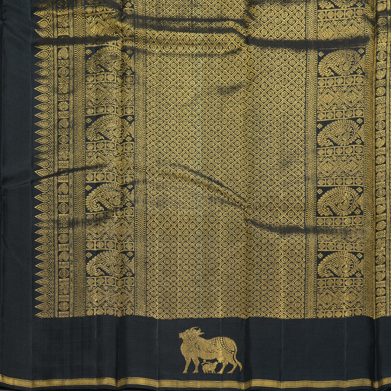 Hayagrivas Handloom Black Kanjivaram Silk Saree KBF249E7-2
