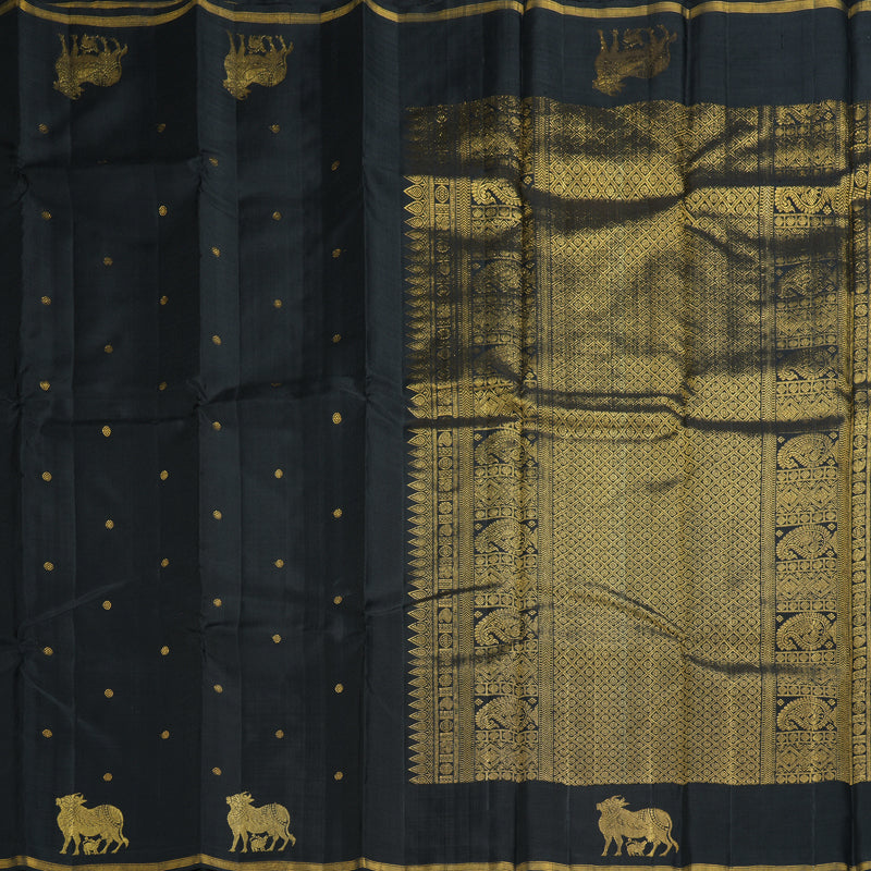 Hayagrivas Handloom Black Kanjivaram Silk Saree KBF249E7-2