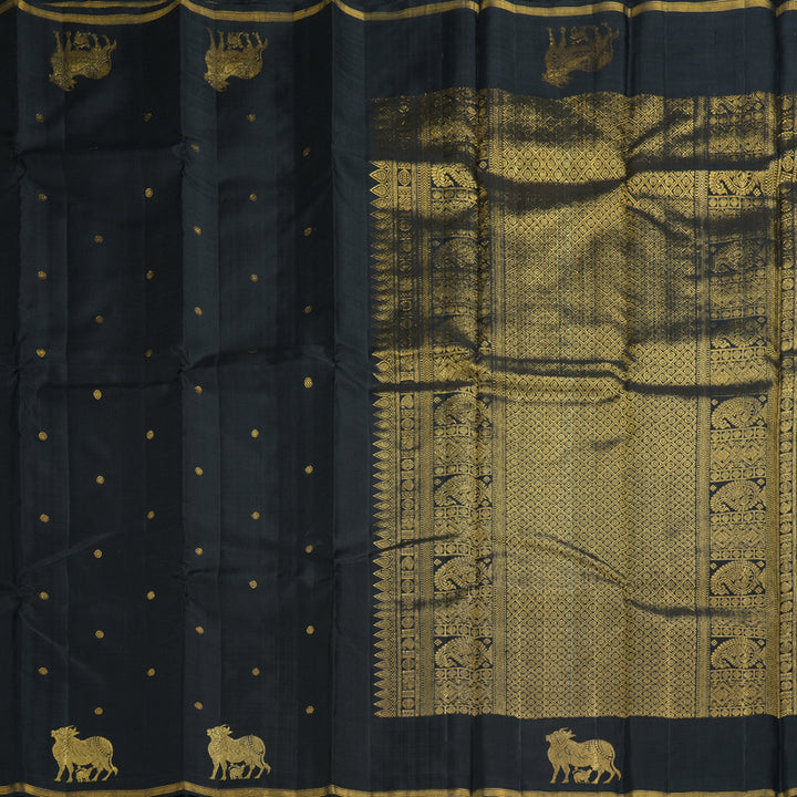 Hayagrivas Handloom Black Kanjivaram Silk Saree KBF249E7-2