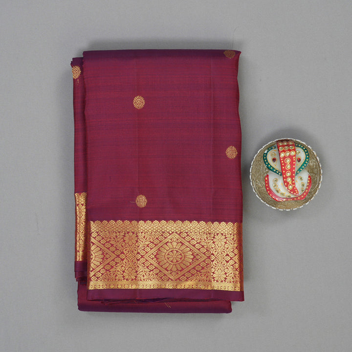 Hayagrivas Handloom Wine Maroon Kanjivaram Silk Saree KBF24D1-12